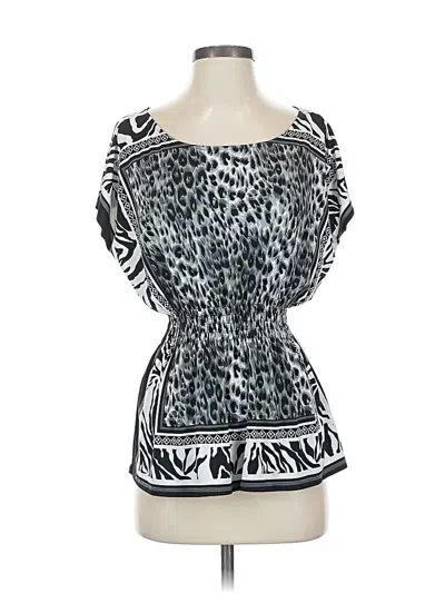 Pre-owned Unbranded Short Sleeve Blouse In Silver