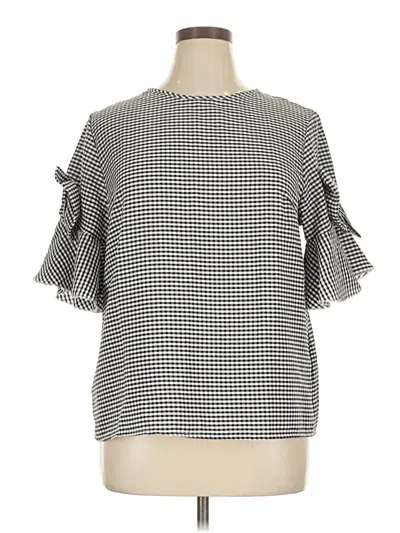 Pre-owned Unbranded Short Sleeve Blouse In Silver