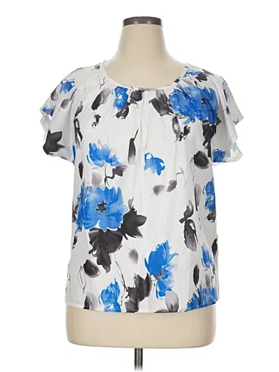 Pre-owned Unbranded Short Sleeve Blouse In Silver