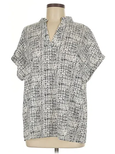 Pre-owned Unbranded Short Sleeve Blouse In Silver