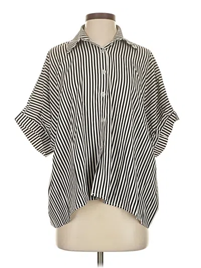 Pre-owned Unbranded Short Sleeve Blouse In Silver