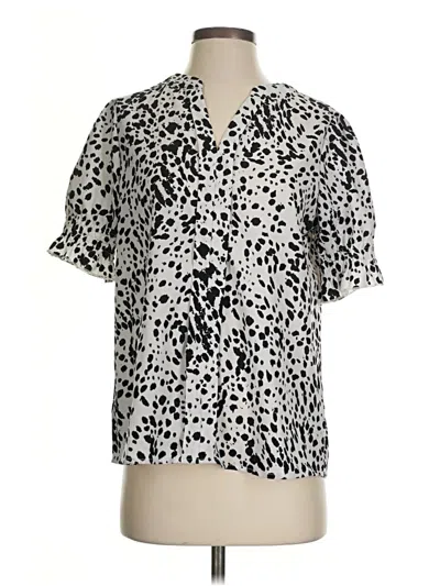 Pre-owned Unbranded Short Sleeve Blouse In Silver