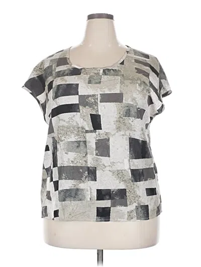 Pre-owned Unbranded Short Sleeve Blouse In Silver