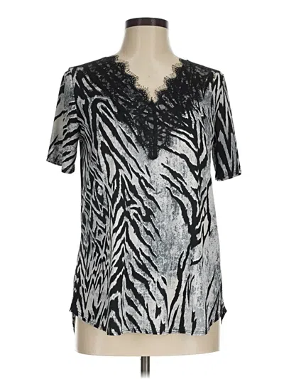 Pre-owned Unbranded Short Sleeve Blouse In Silver