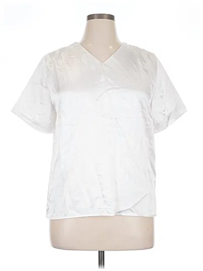 Pre-owned Unbranded Short Sleeve Blouse In Silver