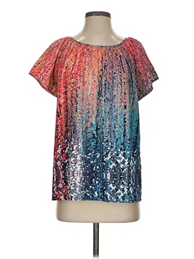 Pre-owned Unbranded Short Sleeve Blouse In Silver