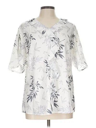 Pre-owned Unbranded Short Sleeve Blouse In Silver