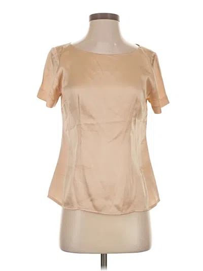 Pre-owned Unbranded Short Sleeve Blouse In Tan