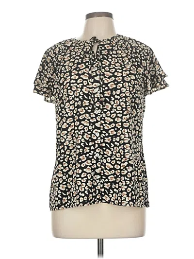 Pre-owned Unbranded Short Sleeve Blouse In Tan
