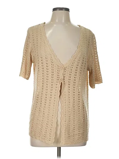 Pre-owned Unbranded Short Sleeve Blouse In Tan