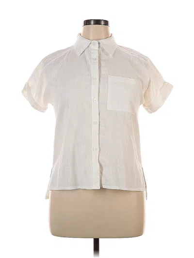 Pre-owned Unbranded Short Sleeve Blouse In White