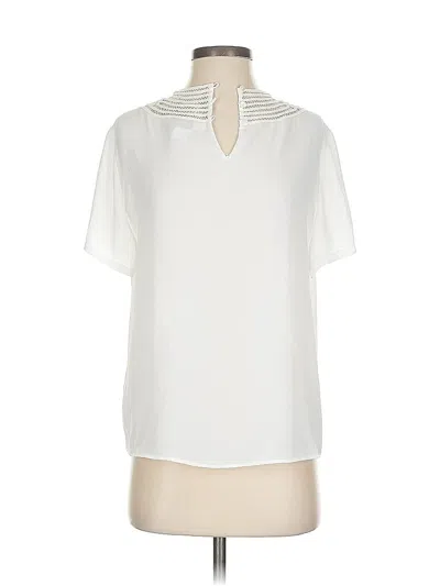 Pre-owned Unbranded Short Sleeve Blouse In White