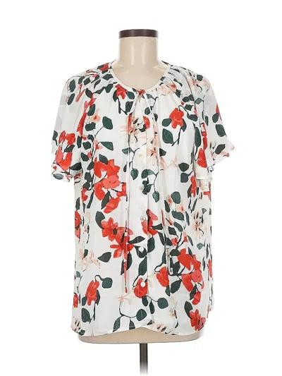 Pre-owned Unbranded Short Sleeve Blouse In White