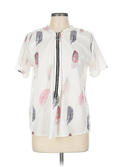 Pre-owned Unbranded Short Sleeve Blouse In White