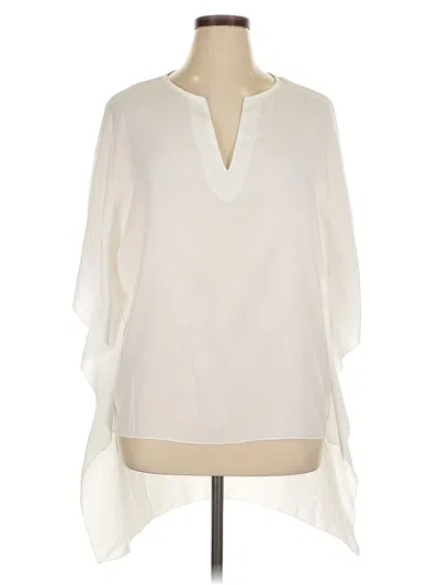 Pre-owned Unbranded Short Sleeve Blouse In White