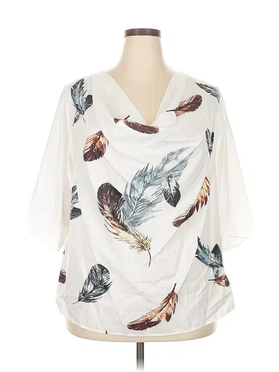 Pre-owned Unbranded Short Sleeve Blouse In White