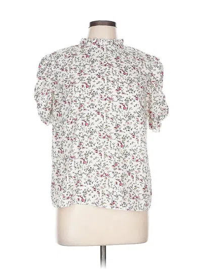 Pre-owned Unbranded Short Sleeve Blouse In White