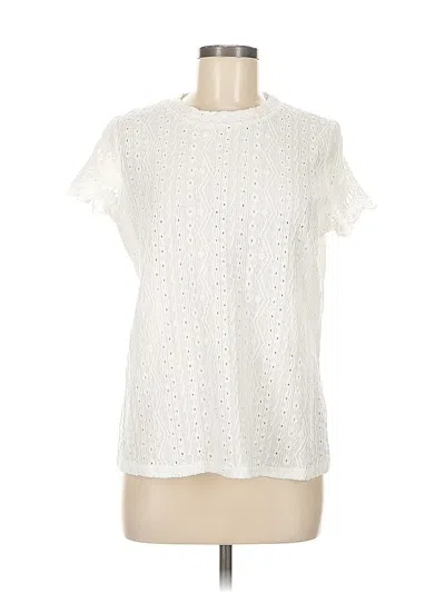 Pre-owned Unbranded Short Sleeve Blouse In White