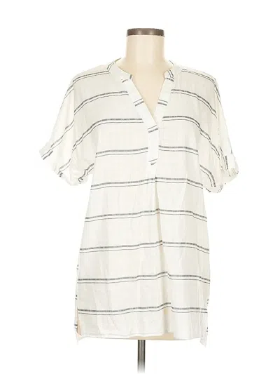 Pre-owned Unbranded Short Sleeve Blouse In White