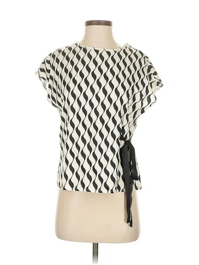 Pre-owned Unbranded Short Sleeve Blouse In White