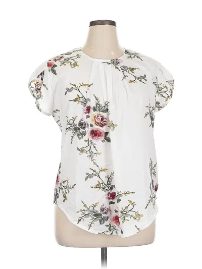 Pre-owned Unbranded Short Sleeve Blouse In White