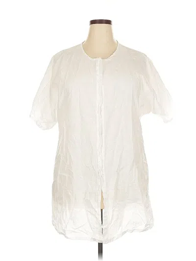 Pre-owned Unbranded Short Sleeve Blouse In White