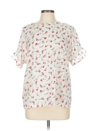 Pre-owned Unbranded Short Sleeve Blouse In White