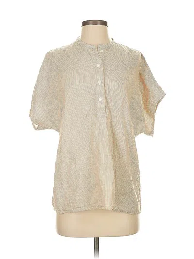 Pre-owned Unbranded Short Sleeve Blouse In White