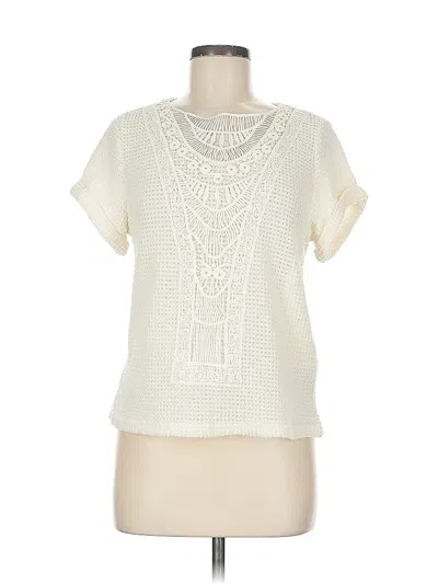 Pre-owned Unbranded Short Sleeve Blouse In White