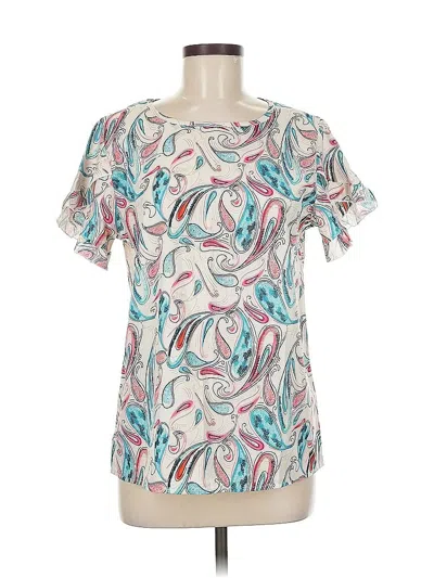 Pre-owned Unbranded Short Sleeve Blouse In White