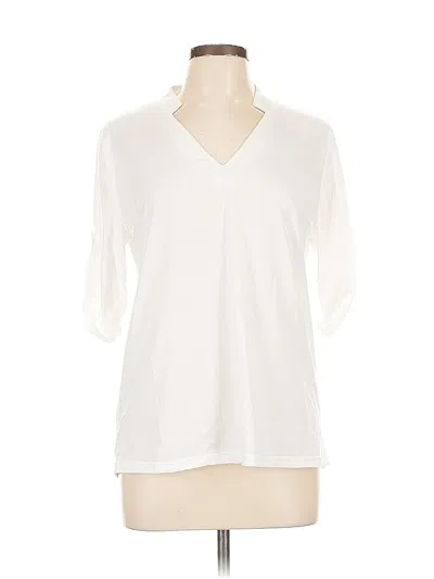 Pre-owned Unbranded Short Sleeve Blouse In White
