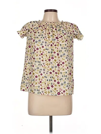 Pre-owned Unbranded Short Sleeve Blouse In White