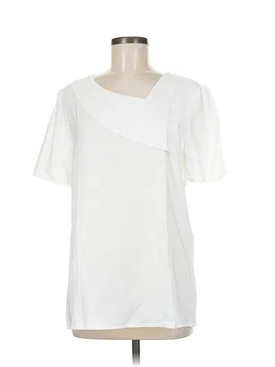 Pre-owned Unbranded Short Sleeve Blouse In White