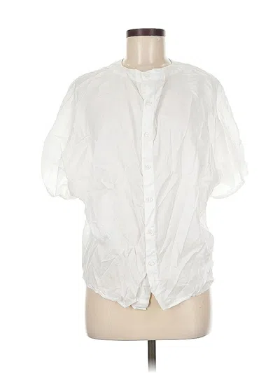Pre-owned Unbranded Short Sleeve Blouse In White