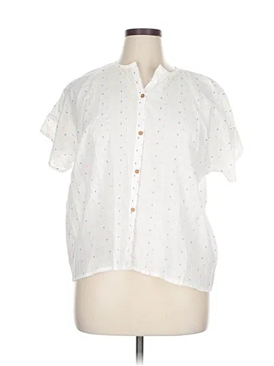 Pre-owned Unbranded Short Sleeve Blouse In White