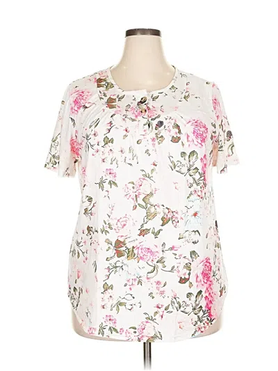 Pre-owned Unbranded Short Sleeve Blouse In White