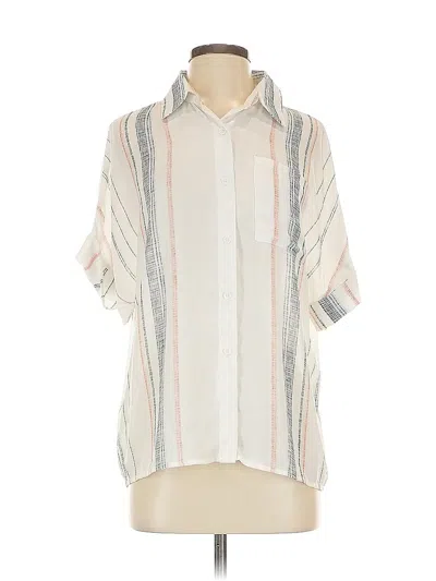 Pre-owned Unbranded Short Sleeve Blouse In White