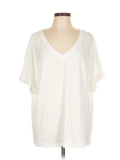 Pre-owned Unbranded Short Sleeve Blouse In White