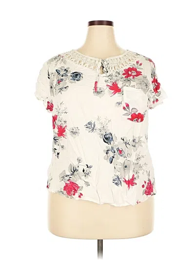 Pre-owned Unbranded Short Sleeve Blouse In White