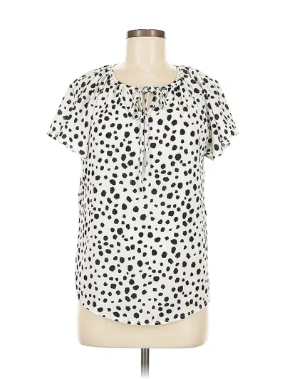 Pre-owned Unbranded Short Sleeve Blouse In White