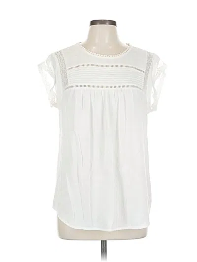 Pre-owned Unbranded Short Sleeve Blouse In White
