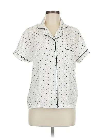 Pre-owned Unbranded Short Sleeve Blouse In White