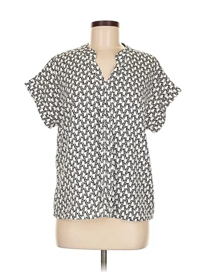 Pre-owned Unbranded Short Sleeve Blouse In White