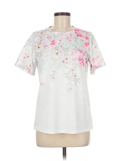 Pre-owned Unbranded Short Sleeve Blouse In White