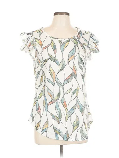 Pre-owned Unbranded Short Sleeve Blouse In White