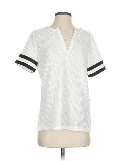 Pre-owned Unbranded Short Sleeve Blouse In White
