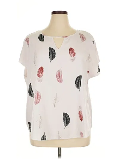 Pre-owned Unbranded Short Sleeve Blouse In White