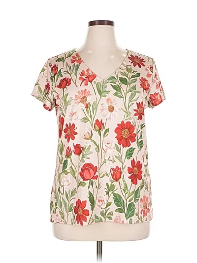 Pre-owned Unbranded Short Sleeve Blouse In White
