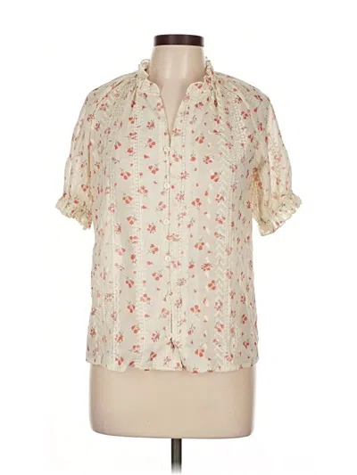 Pre-owned Unbranded Short Sleeve Blouse In White