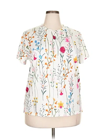 Pre-owned Unbranded Short Sleeve Blouse In White